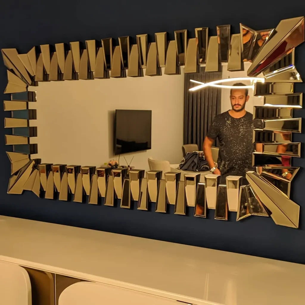 Gold çerçeveli salon aynası — Optima Cam Ayna, Ankara