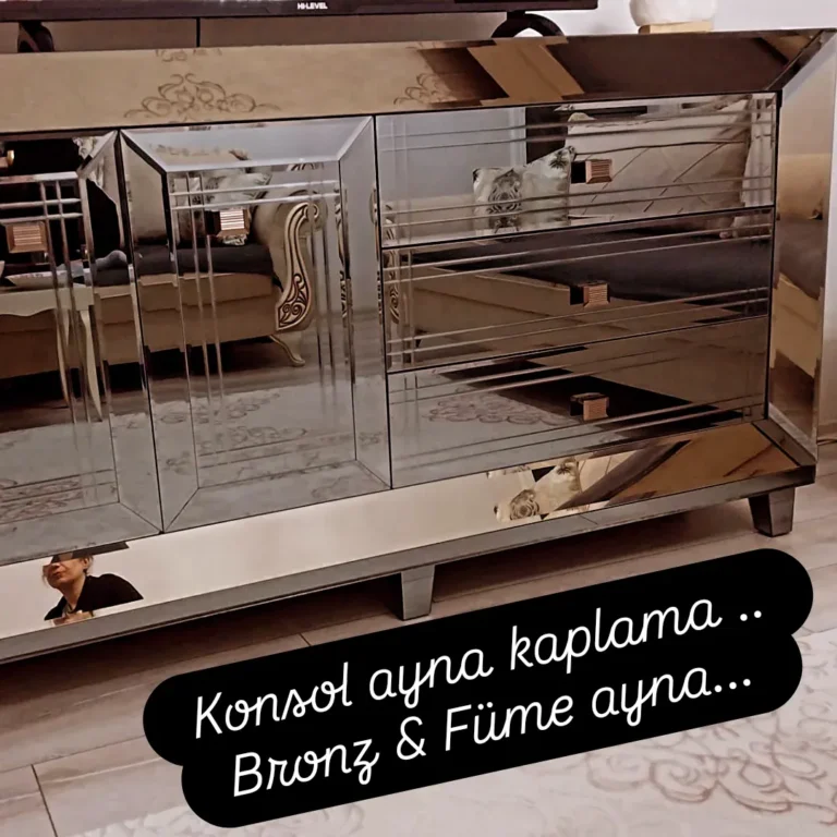 Bronz ve füme ayna kaplama konsol — Optima Cam Ayna, Ankara